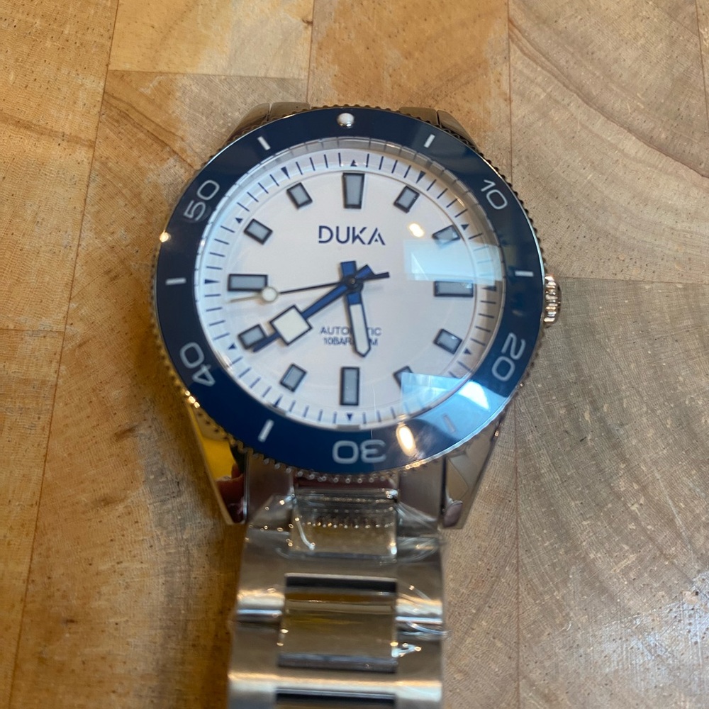New DUKA Silver and Blue Automatic Watch